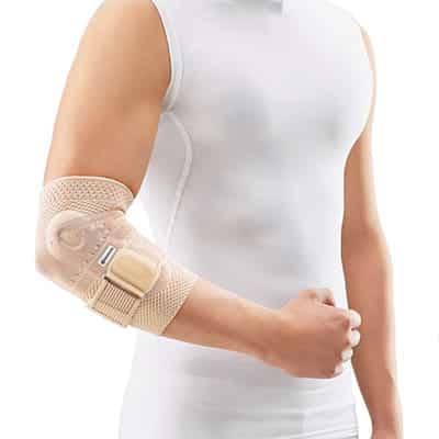 Bauerfeind EpiTrain Natur Armbågsskydd Titan Armbågsstöd som lindrar och stabiliserar armbågsleden