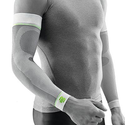 Bauerfeind Sports Armsleeve Compression Sleeves Arm Vit Främjar blodcirkulationen och påskyndar återhämtningen