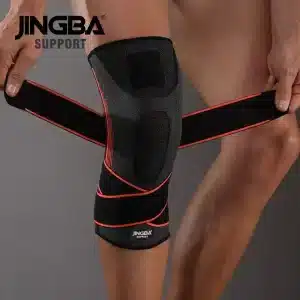 Jingba Knästöd Sport med kompression orange knäskydd