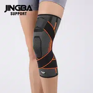 Jingba Knästöd Sport med kompression orange