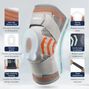 Alternative view of AOLIKES Knästöd Sport med kompression (Grå)