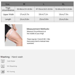 VBOSi Lårskydd - elastiska lårstöd storlek